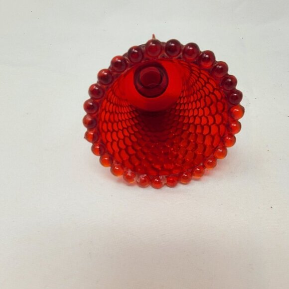 Vintage HOMCO Amber Gold Red Blue HOBNAIL Pattern Votive Peg Cup - Picture 8 of 11